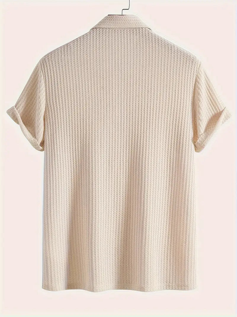 Polo da uomo in maglia strutturata – Collo classico, vestibilità comoda