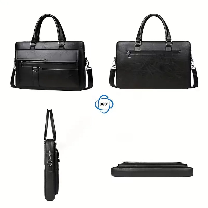Borsa da uomo per computer portatile con finitura strutturata – grande capacità