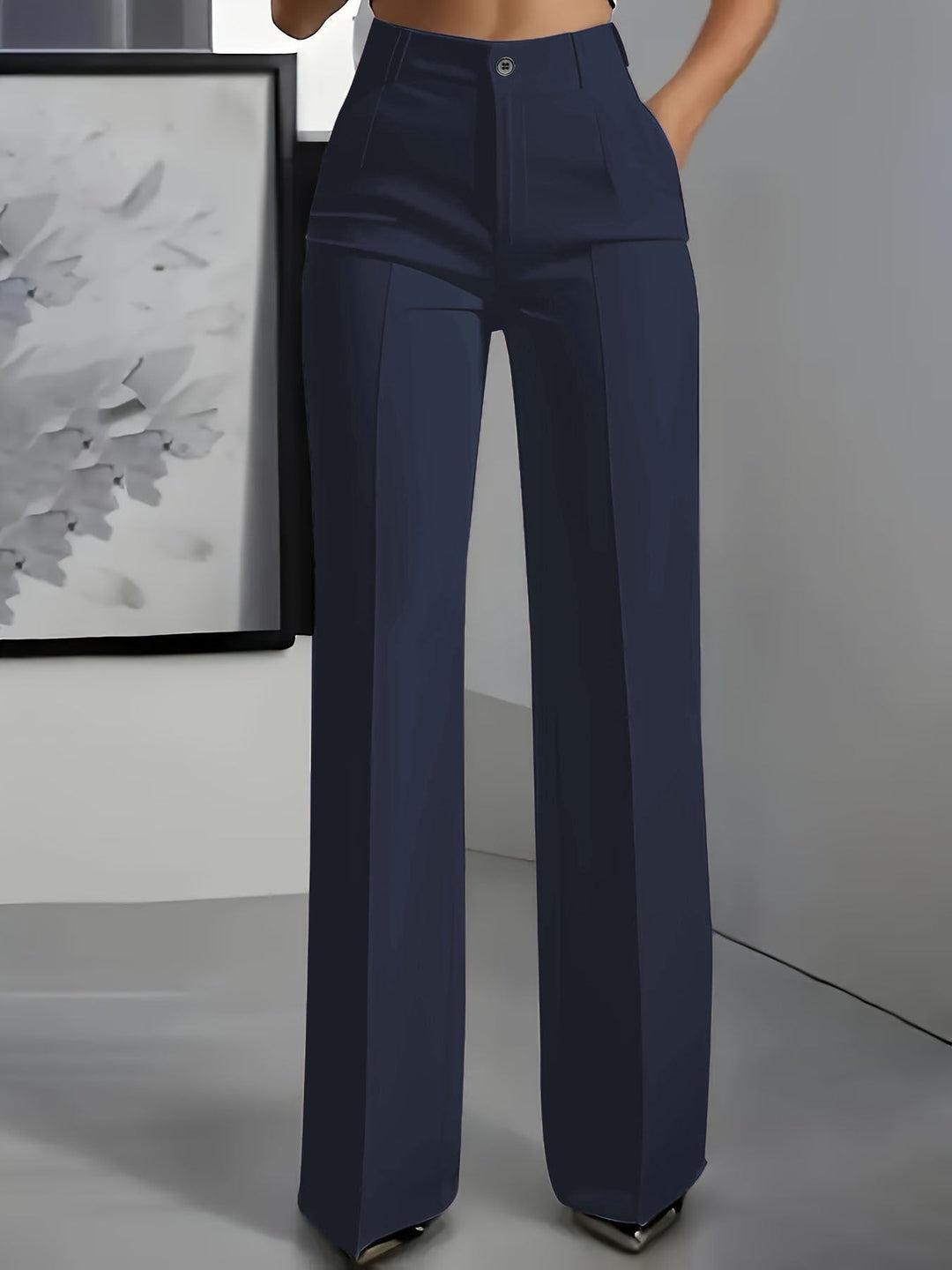 Damenhose mit hoher Taille und weitem Bein – Eleganter Schneiderstil