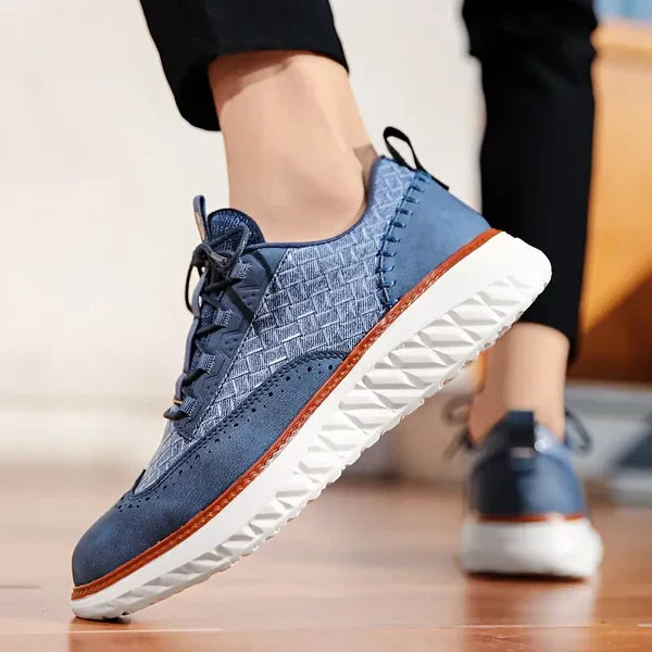 Men's Textured Fabric Sneakers – Breathable Lining and Rubber Sole