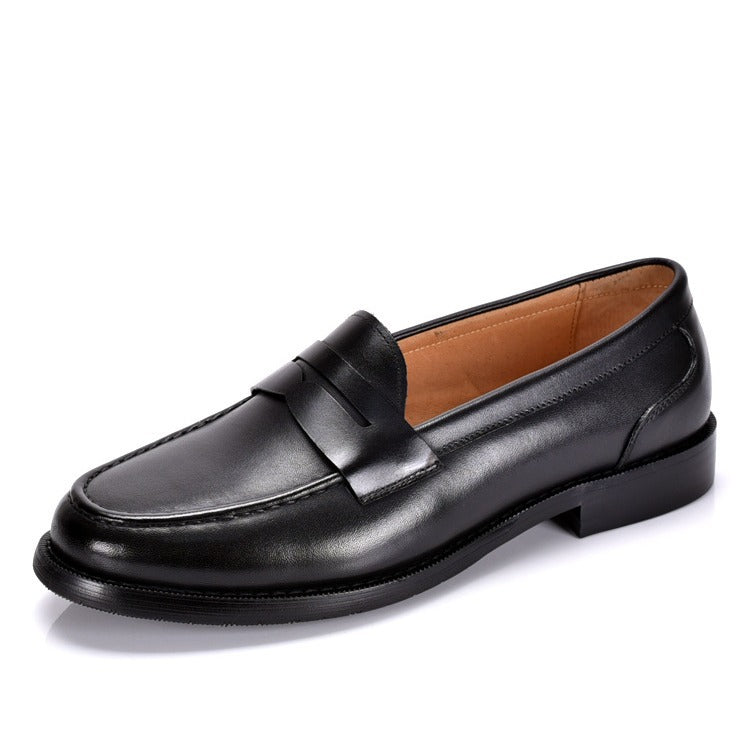 Herren-Ledermokassins – Glatte Schaft, Penny-Riemen &amp; Moc-Toe-Naht