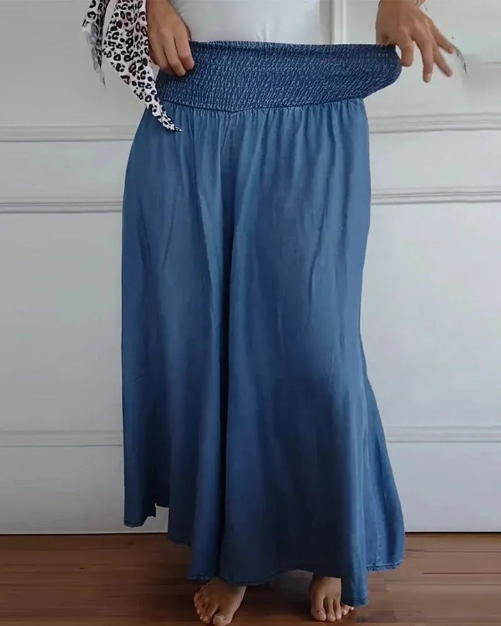 Leichte weite Damenhose – hohe Taille, weiter Schnitt