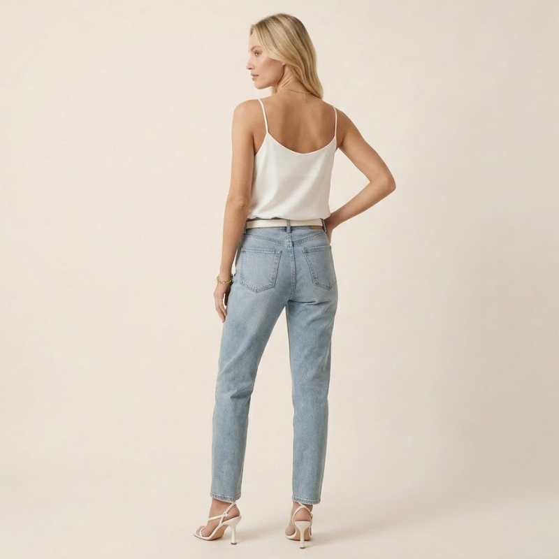 Women's Top with Thin Straps – V-Neck, Lightweight Fabric, Smooth Finish