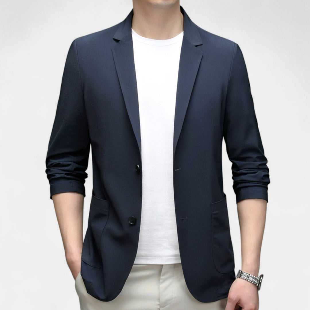 Herren Blazer aus Glattem Seidenstoff – Leichter, maßgeschneiderter Schnitt