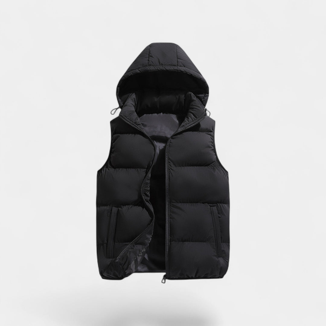 Gilet smanicato uomo cotone con cappuccio – Termico spesso casual