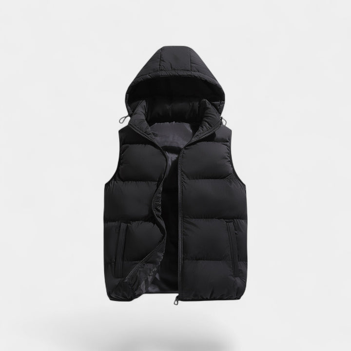 Gilet smanicato uomo cotone con cappuccio – Termico spesso casual