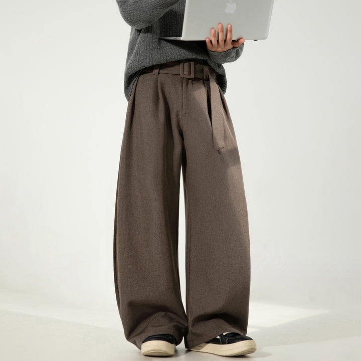 Weite, elegante Herrenhose aus Viskosemischung – fließender Fall