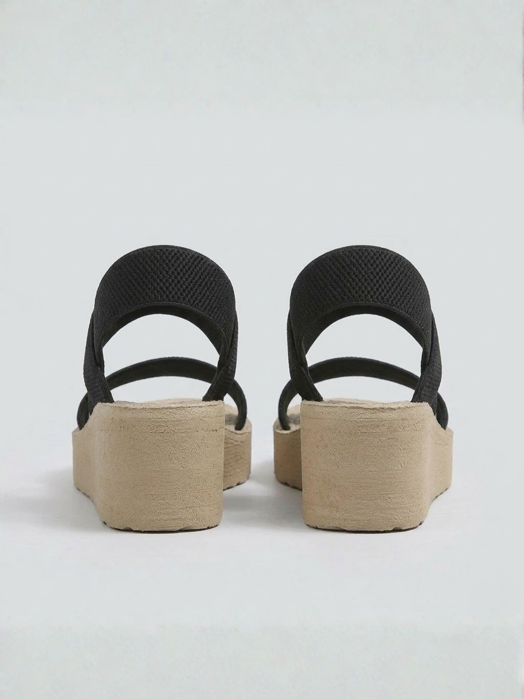 Sandali con Zeppa Donna con Elastico – Zeppa in Juta Senza Lacci