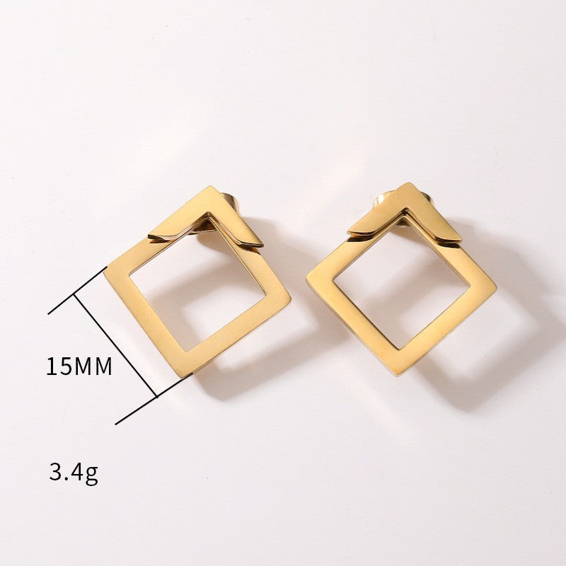 Quadratische Geometrische Ohrringe für Damen – Minimalistischer Eckrahmen