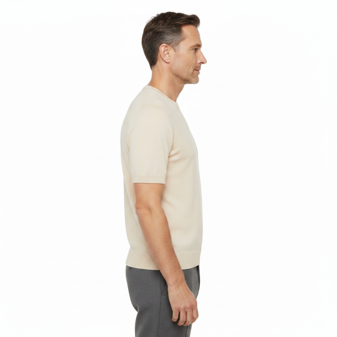 Herren T-Shirt aus Strick – Leicht und Bequem mit Geradem Schnitt