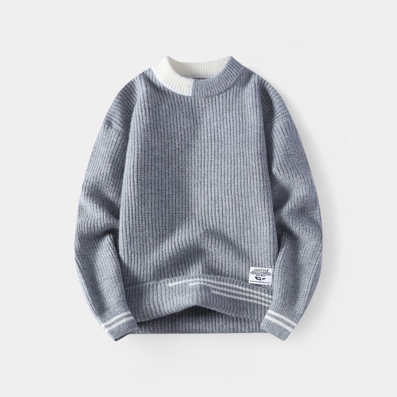 Maglione uomo cotone a righe casual knit