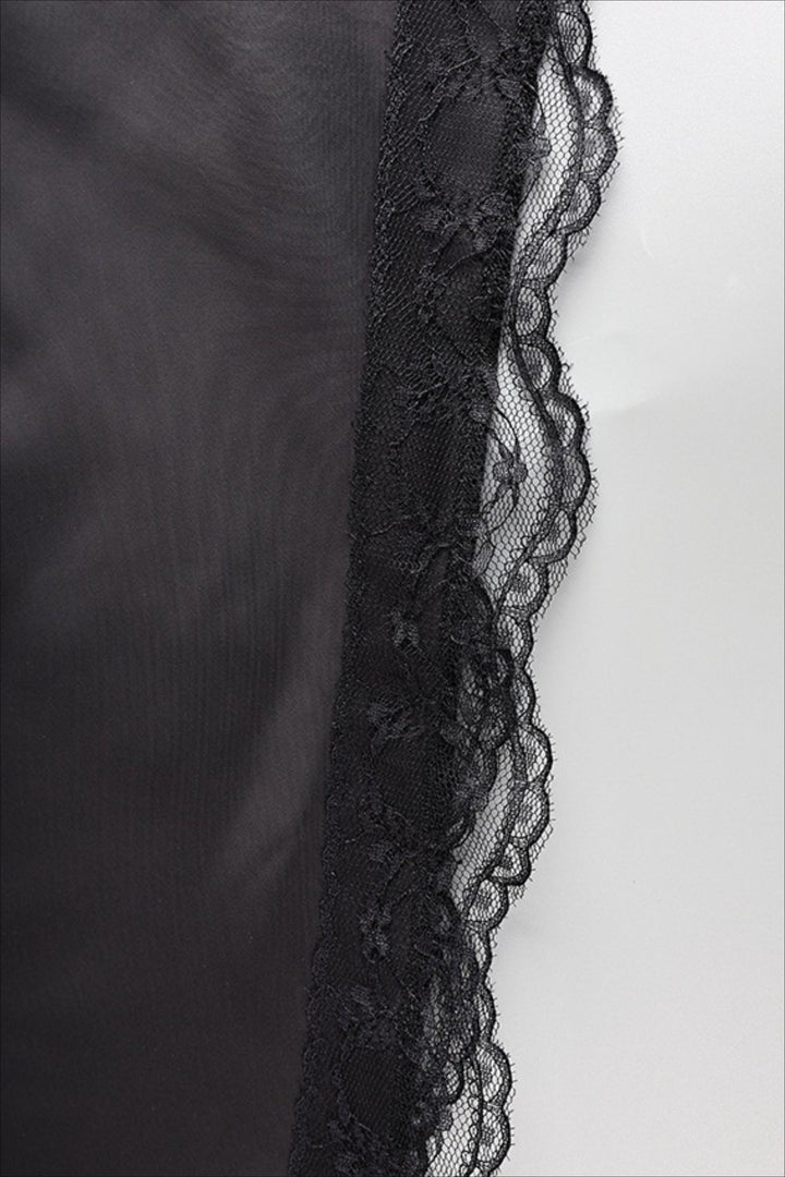 Mini Jupe Femme en Tissu Léger – Ourlet en Dentelle &amp; Fente Latérale