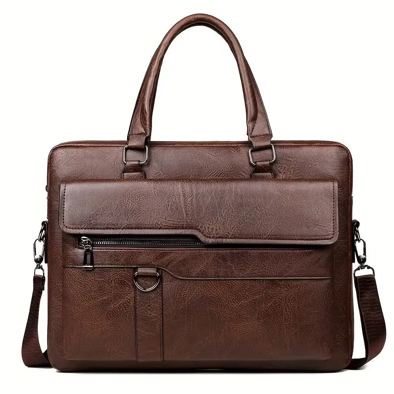 Borsa da uomo per computer portatile con finitura strutturata – grande capacità