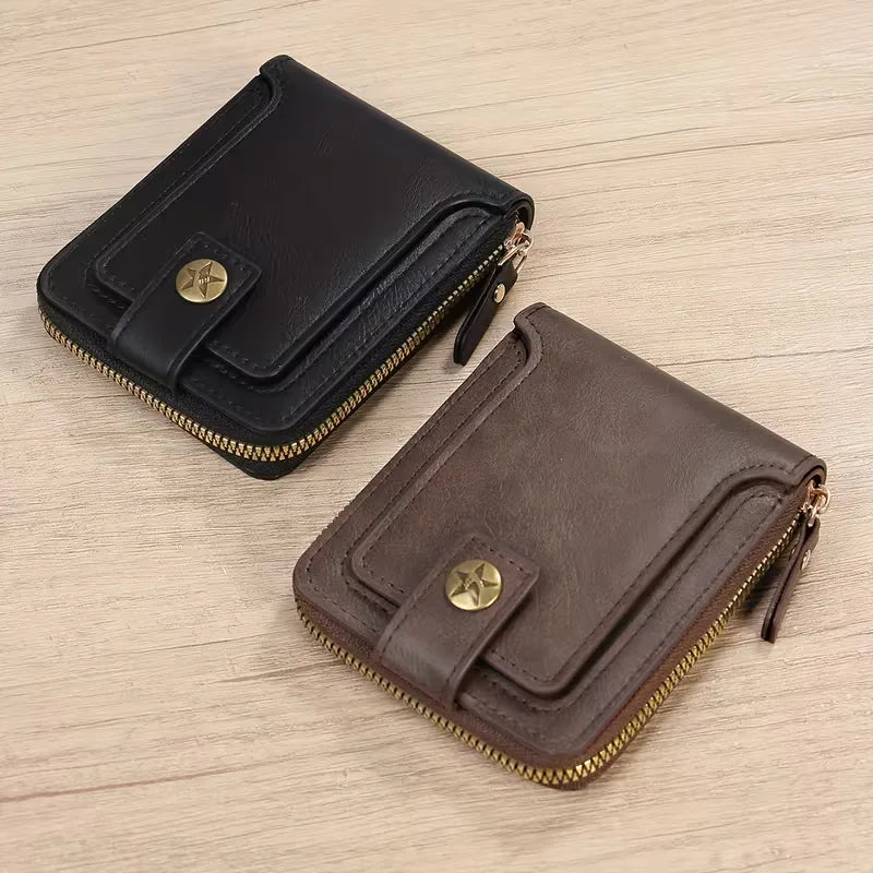 Portafoglio Uomo con Zip – Finitura Liscia e Struttura Elegante