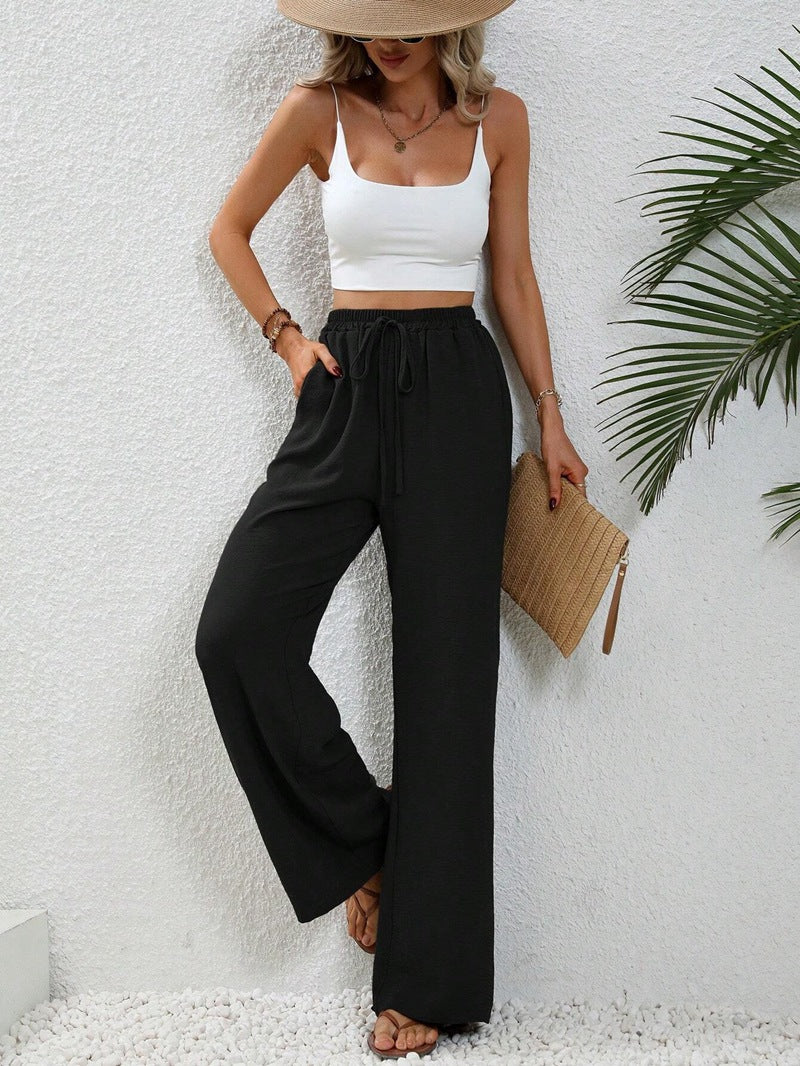 Pantaloni donna larghi a gamba ampia – taglio casual