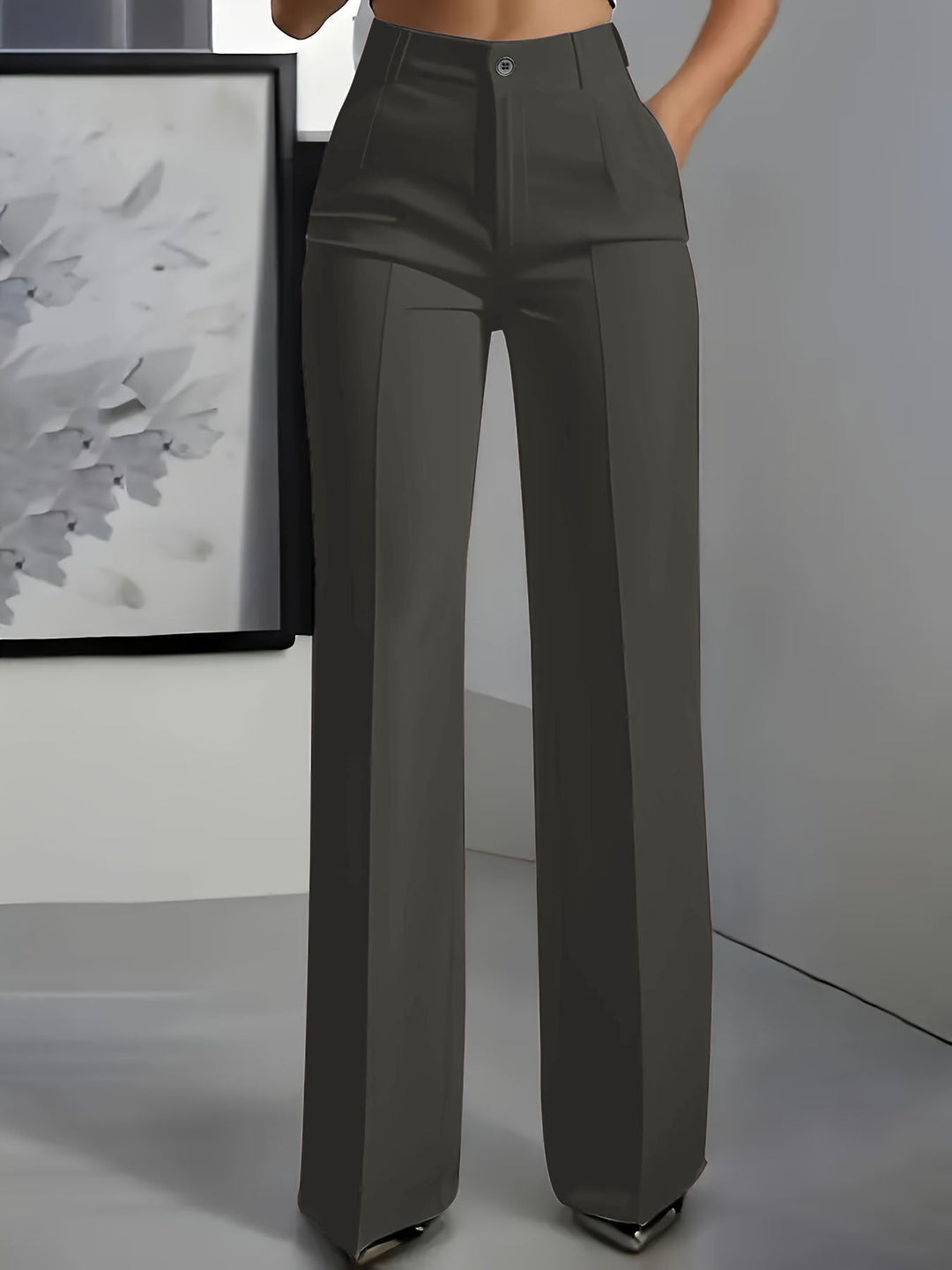 Damenhose mit hoher Taille und weitem Bein – Eleganter Schneiderstil