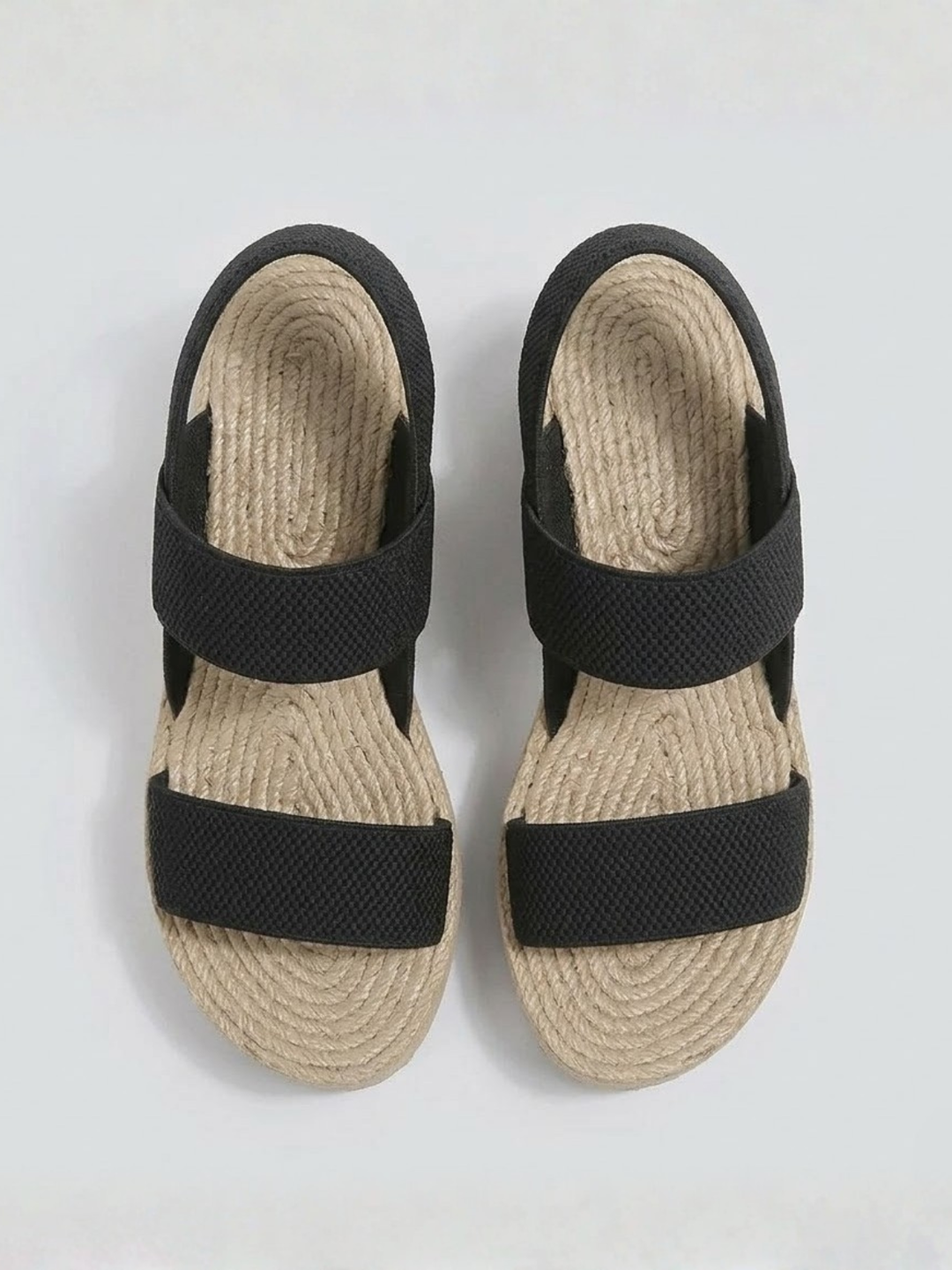 Sandali con Zeppa Donna con Elastico – Zeppa in Juta Senza Lacci