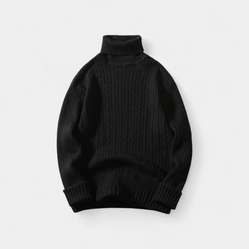 Herren Rollkragenpullover – elegante Zopfmuster