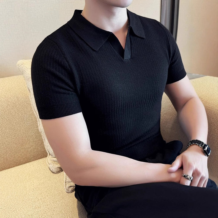 Herren Poloshirt aus Baumwollstrick – Slim Fit