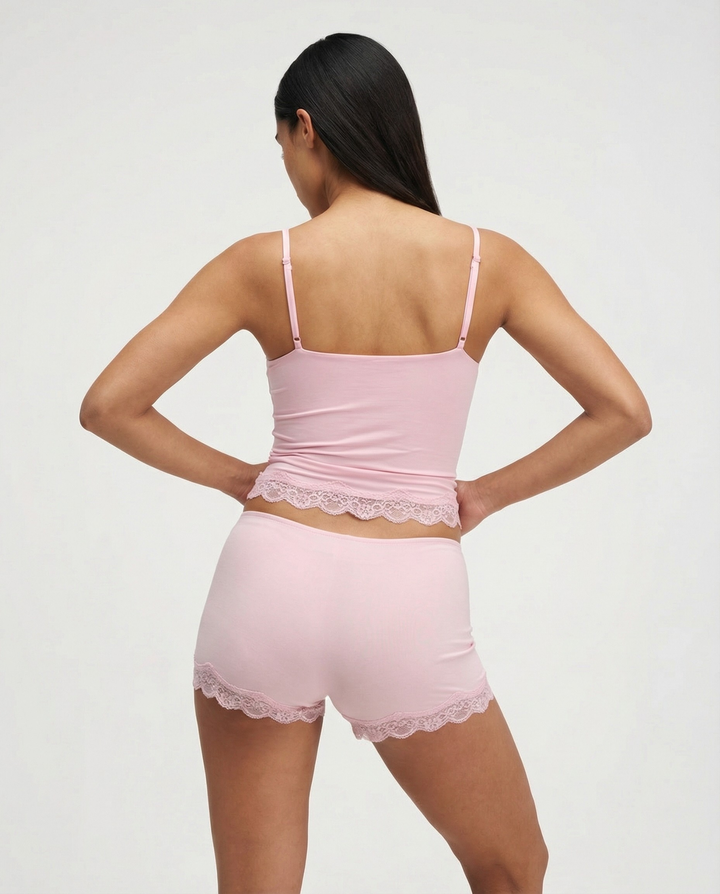 Set Nuisette Donna in Pizzo – Canottiera & Shorts Satinati