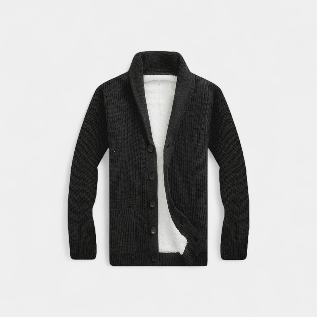 Herren Wollstrickcardigan mit V-Ausschnitt – minimalistischer, zeitloser Stil