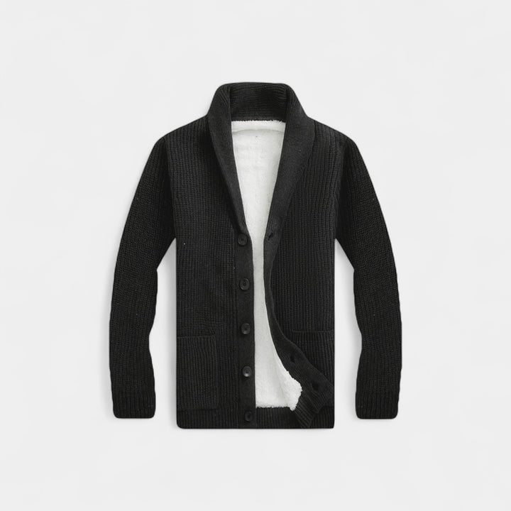 Herren Wollstrickcardigan mit V-Ausschnitt – minimalistischer, zeitloser Stil