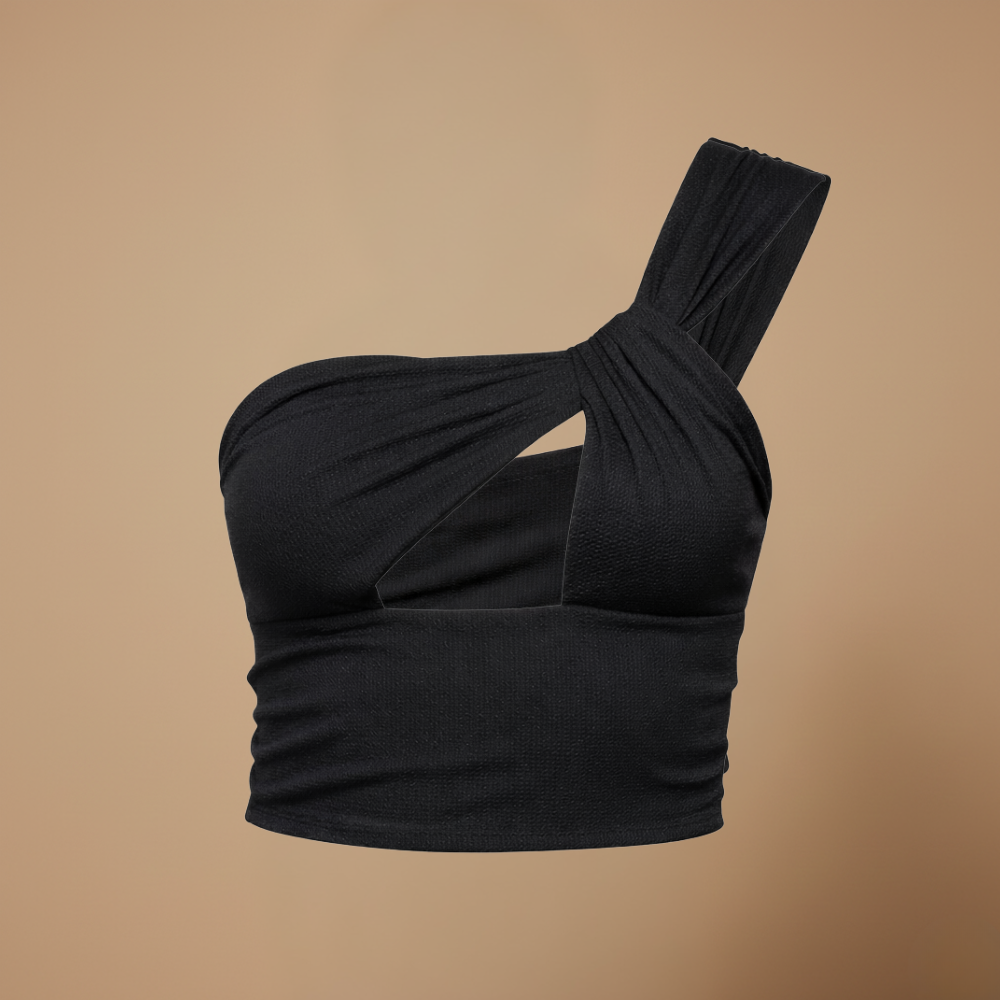 Asymmetric Women's Crop Top – One-Shoulder Neckline and Cutout
