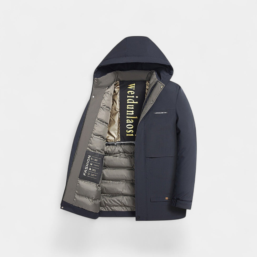 Herre parka i bomuld – quiltet velourfor