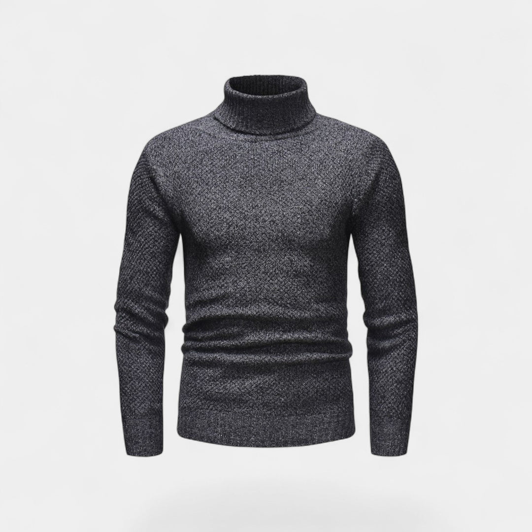 Claire Mode | Herrepullover i strik med rullekrave – Klassisk minimalistisk pasform