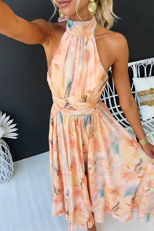 Abito lungo donna – Collo halter e schiena scoperta