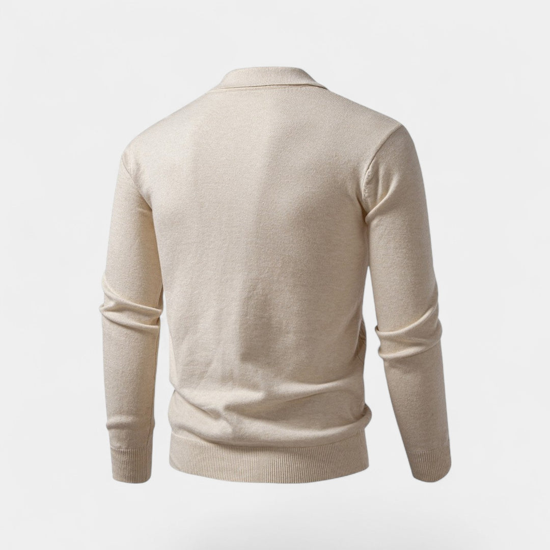 Polo uomo in maglia cotone – Eleganza a trecce