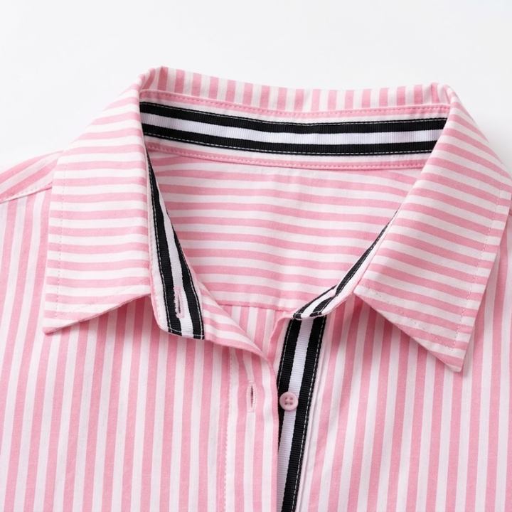 Damenhemd mit Knopfleiste und Streifen – Leicht und lässig geschnitten