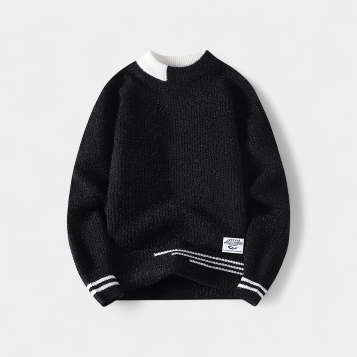 Maglione uomo cotone a righe casual knit