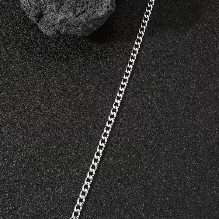 Bracelet Homme Maille Cubaine – Acier Titane Poli Électrodéposé
