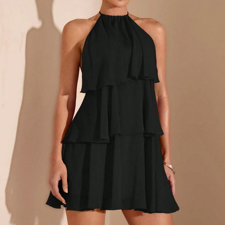 Robe Mini Femme à Lacets et Volants – Ourlet Irrégulier Romantique