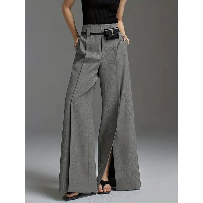 Pantalon Femme évasé à fentes – Coupe fluide élégante