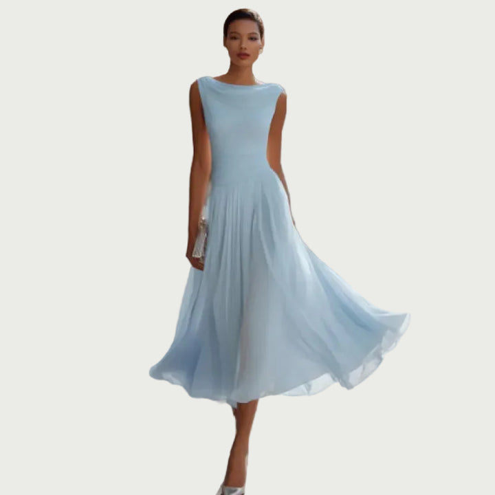 Abito da Sera Donna in Mussola – Scollo Barca Elegante