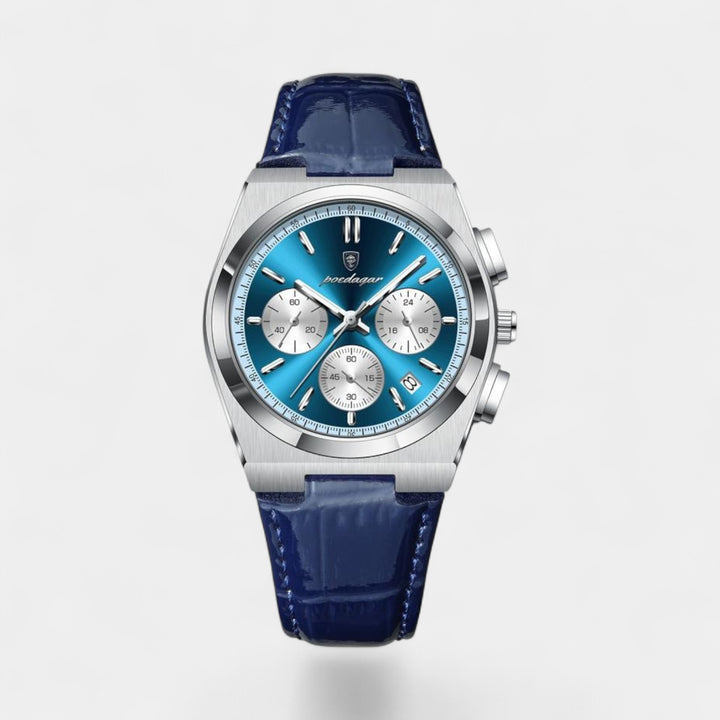 Herrenuhr aus Leder – Multifunktionales Quarzwerk 41 mm
