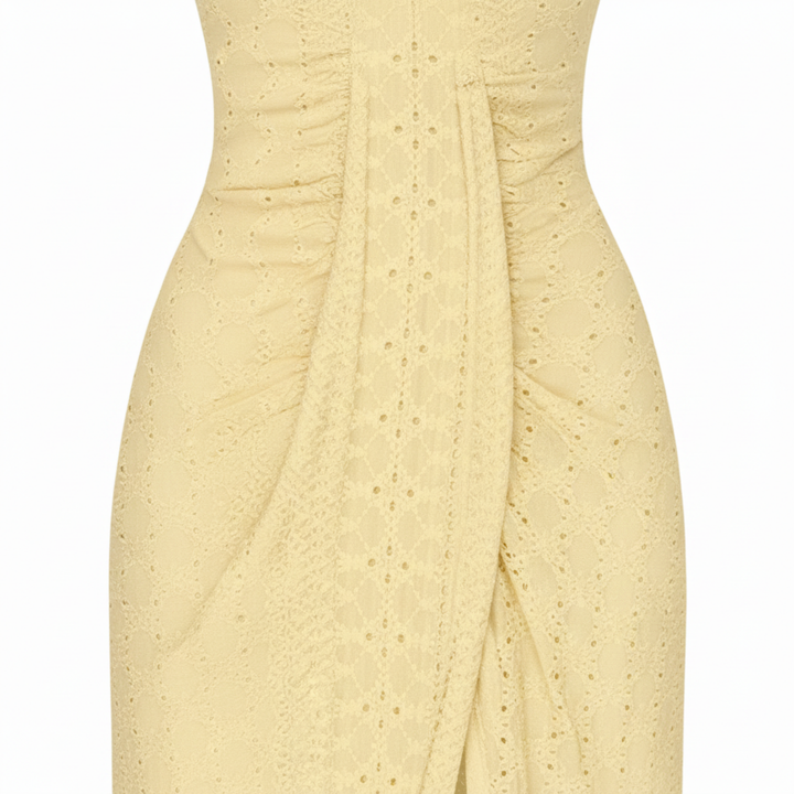 Midi-Spitzenkleid für Damen – Neckholder mit Frontschlitz