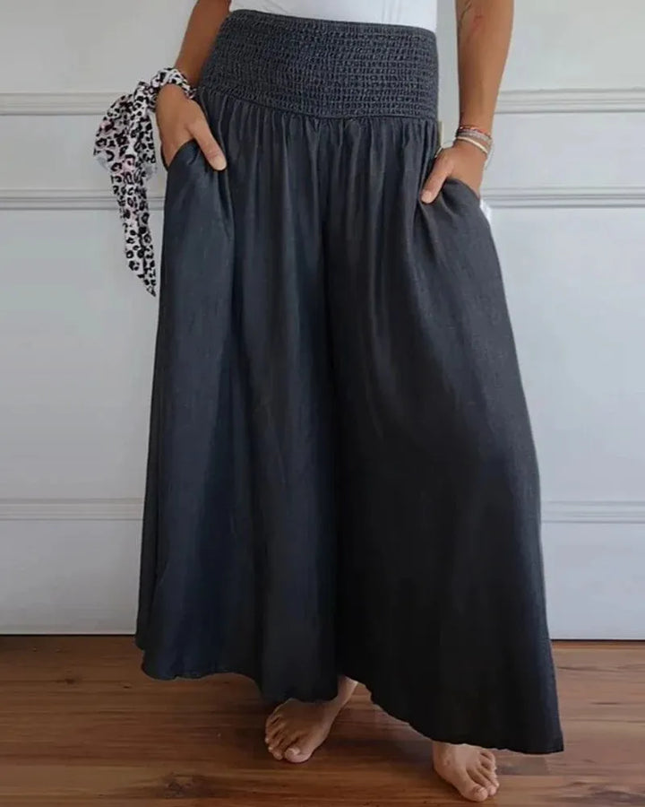Leichte weite Damenhose – hohe Taille, weiter Schnitt