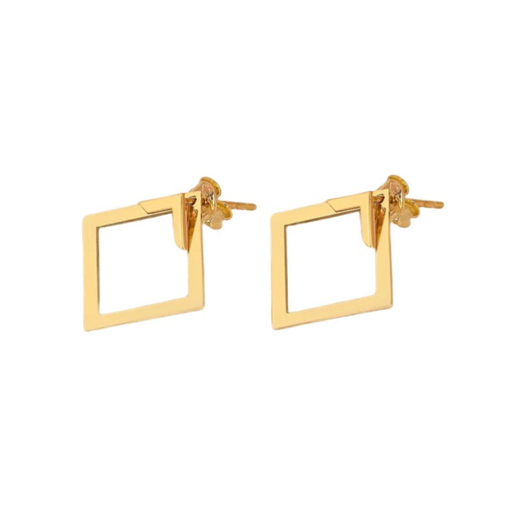 Quadratische Geometrische Ohrringe für Damen – Minimalistischer Eckrahmen