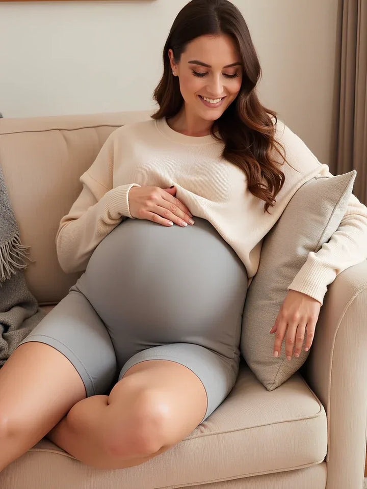 Short Maternité Femme Taille Haute – Maintien Ventre et Coupe Mi-Cuisse