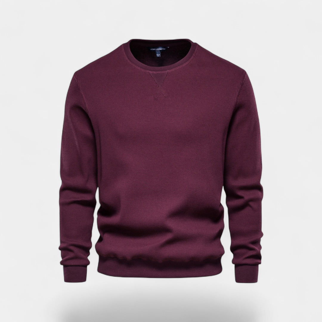 Herrenpullover aus Baumwolle mit Rundhalsausschnitt – minimalistische Passform