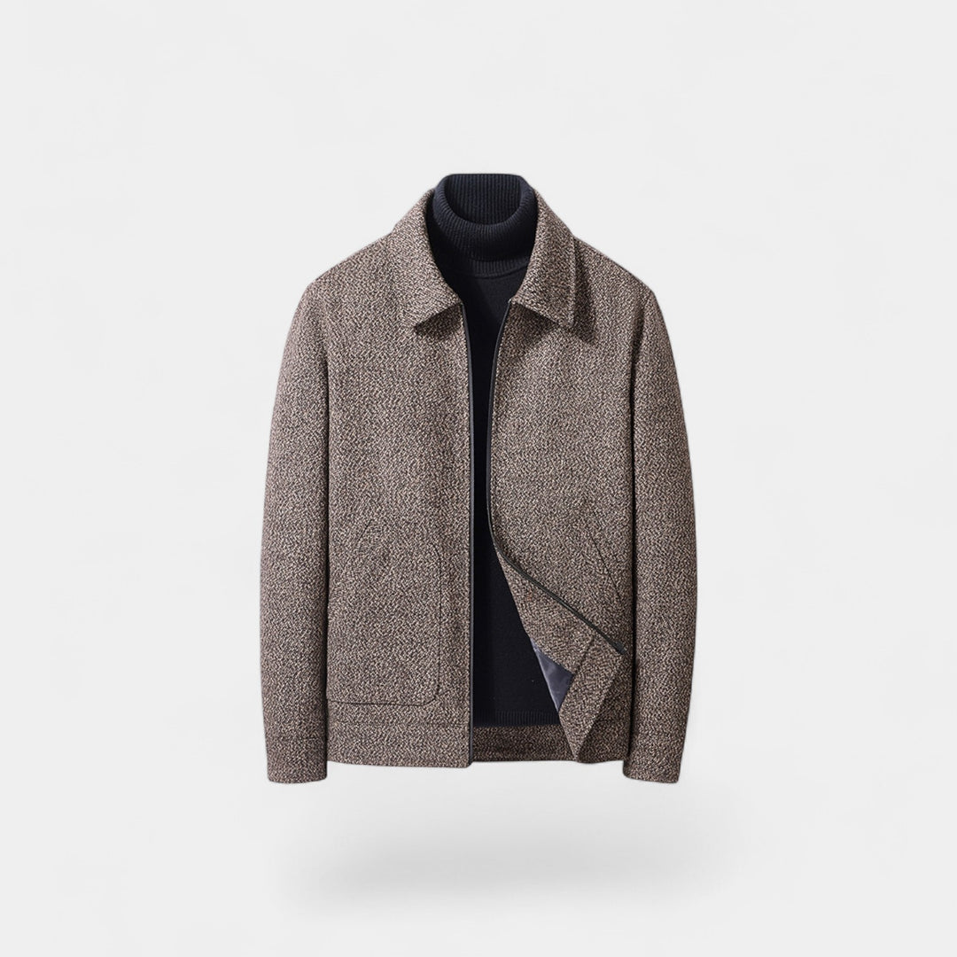 Herren Wollmantel mit Stehkragen – Moderne, maßgeschneiderte Eleganz