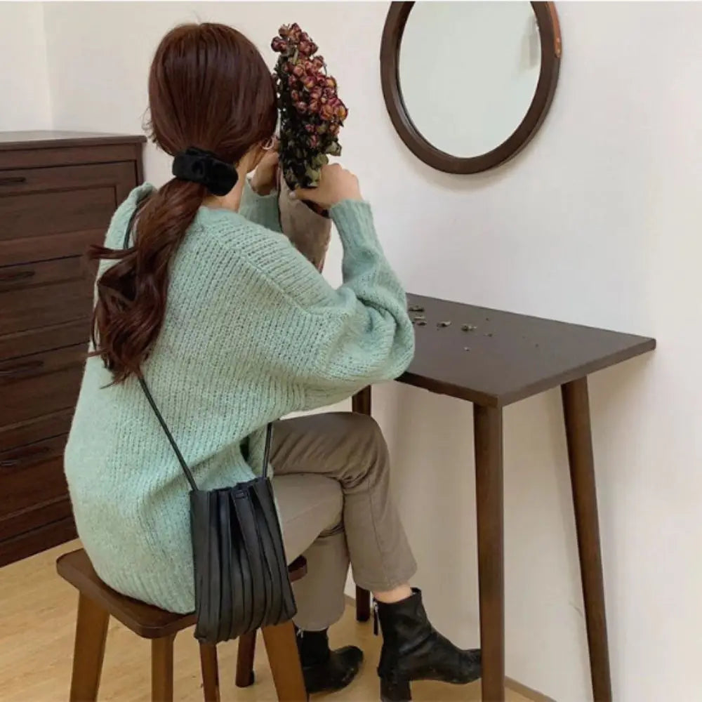 Borsa a tracolla mini plissettata donna in pelle – Design compatto strutturato