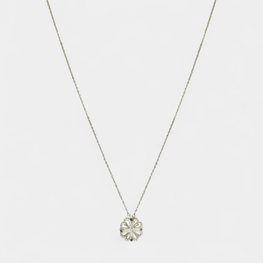Claire Mode | Collana donna con pendente trifoglio magnetico pieghevole