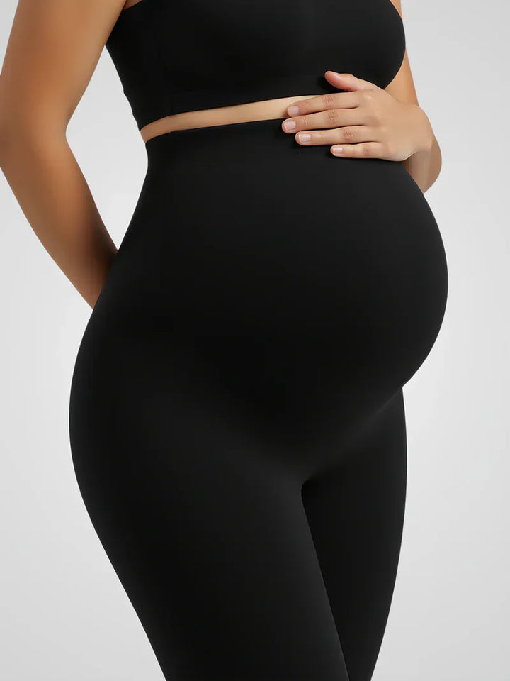 Umstandsleggings für Damen mit hoher Taille – Bauchstützendes Bandeau, knöchellang