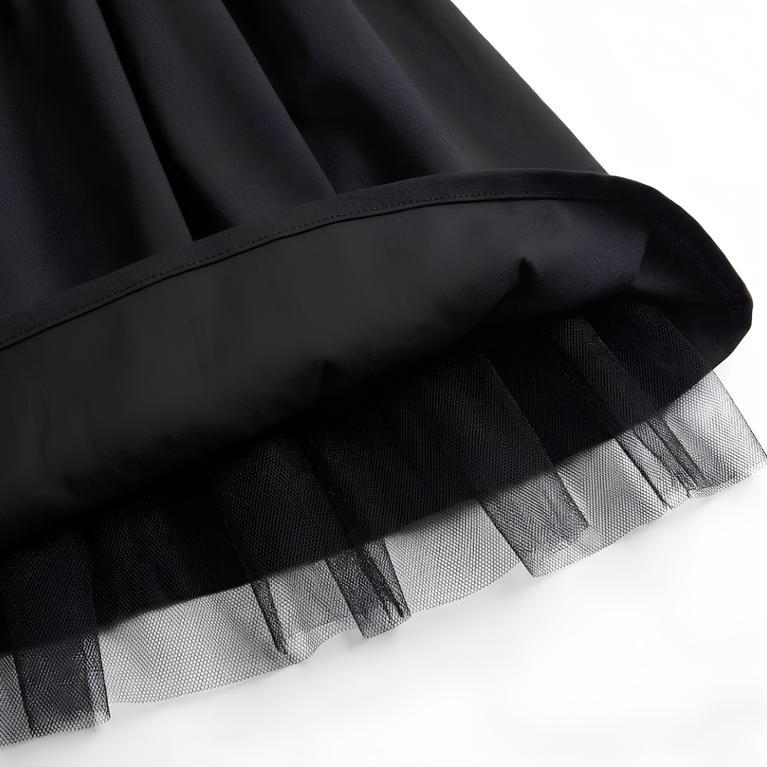 Midi-Kleid für Damen, trapezförmig, rückenfrei – tailliertes Bustier, ausgestellter Schnitt