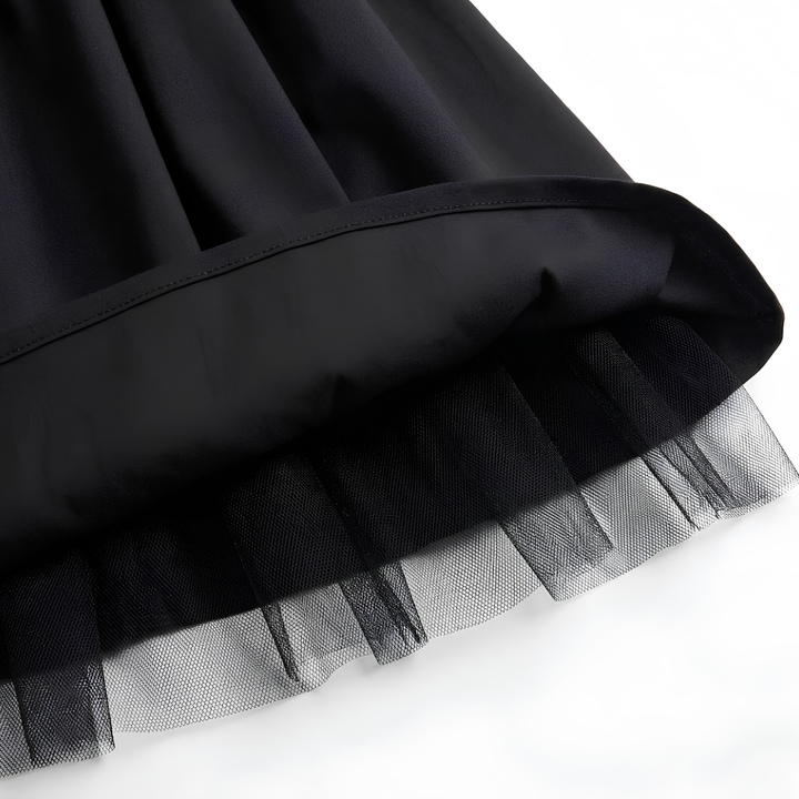Midi-Kleid für Damen, trapezförmig, rückenfrei – tailliertes Bustier, ausgestellter Schnitt