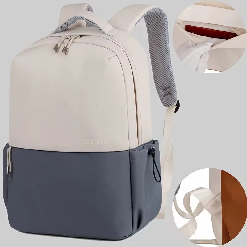 Unisex Rucksack aus wasserdichtem Oxford-Gewebe – zweifarbig mit gepolsterten Trägern
